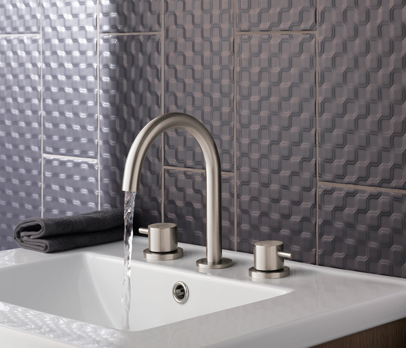 JTP VOS 3 Hole Deck Mounted Basin Mixer Tap