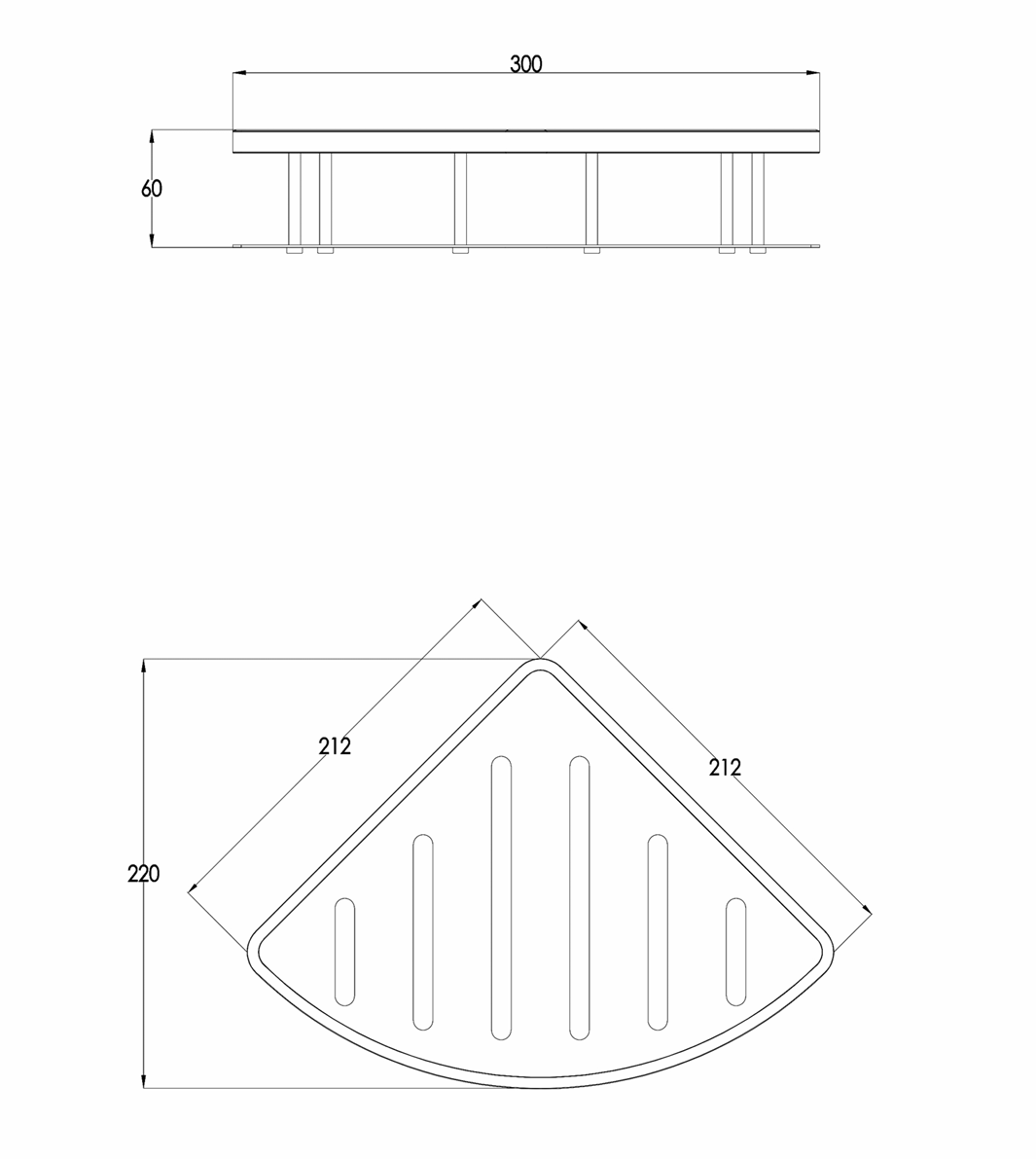 JTP VOS Single Corner Shower Basket