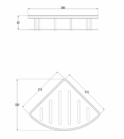 JTP VOS Single Corner Shower Basket