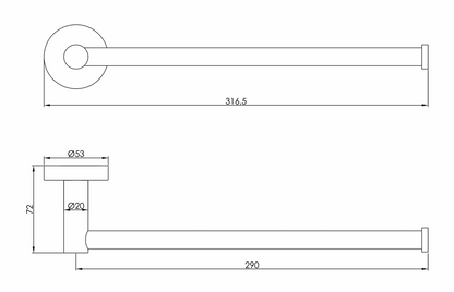 JTP VOS Towel Rail 300mm